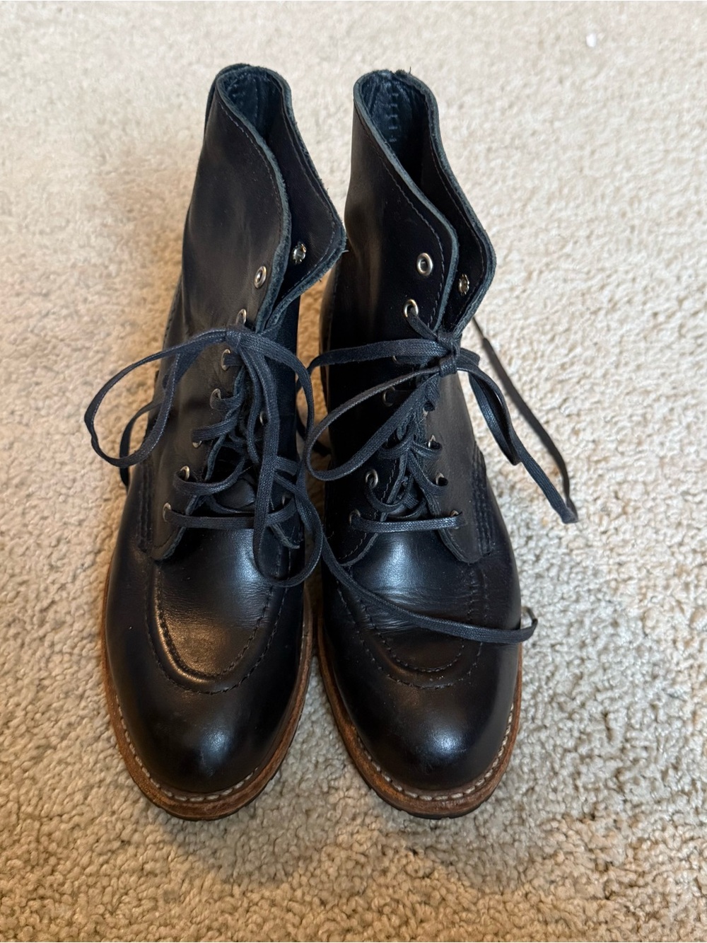 Redwing Heritage Clara Black Leather Lace-Up Boots